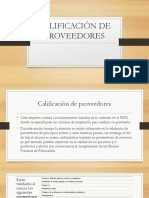 Calificación de Proveedores