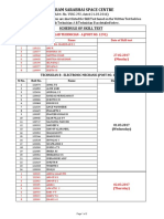 Vikram Sarabhai Space Centre: Schedule of Skill Test