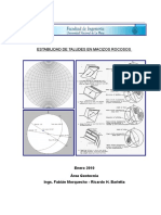 Ejercicios: Estabilidad de Taludes en Macizos Rocosos