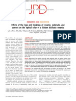 Effects of The Type and Thickness of Ceramic, Substrate, and Cement On The Optical Color of A Lithium Disilicate Ceramic