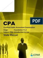 CPA F1.2 - INTRODUCTION TO LAW - Study Manual PDF