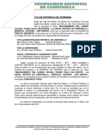 Acta de Entrega de Terreno La Union