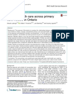 Costs of Health Care Across Primary Care Models in Ontario: Researcharticle