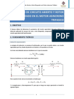 Ensayo de Circuito Aberto y Rotor Bloqueado en El Motor Asincrono Trifasico