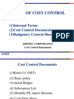 1) Basic of Cost Control