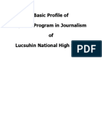 Matrix For Grade 10 Students of Special Program For Journalism