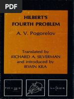 Hilbert's Fourth Problem. Aleksei v. Pogorelov