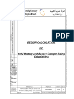 Design Calculation OF 110V Battery and Battery Charger Sizing Calculations