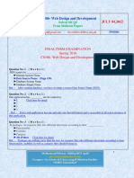 Web Design and Development - CS506 Spring 2010 Final Term Solved Mcqs