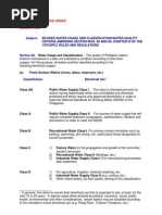 DAO 90-34 - Revised Water Usage and Classification Water Quality Criteria Amending Section Nos 68 and 69, Chapter III of The 1978 NPCC Rules and Regulations