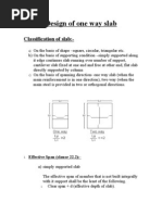 Design of One Way Slab