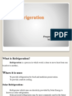 Solar Refrigeration: Prepared by M.Devakumar