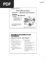 Plant Biochemistry Lecture 1: General Introduction