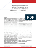 Exploring Association Between Environmental Cost Corporate Financial Performance