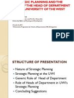 Strategic Planning and The Role of The HOD