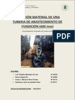 Ejecución Material de Una Tubería de Abastecimineto de Fundición