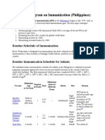 Expanded Program On Immunization (Philippines) : Routine Schedule of Immunization