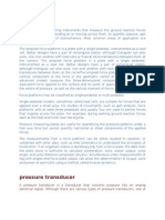 Force Plates: Pressure Transducer