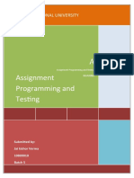 A Assignment Programming and Testing: Lovely Professional University