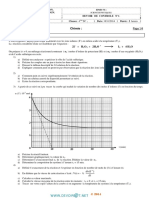 Devoir de Contrôle N°1 Sciences Physiques Bac Sciences Exp 2014 2015 MR Yousfi Kamel