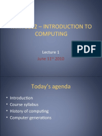 Introduction To Computing