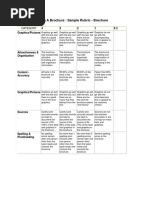 Making A Brochure: Sample Rubric - Brochure: Category