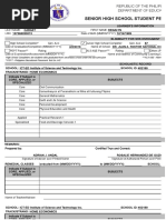 Senior High School Student Permanent Record: Republic of The Philippines Department of Education