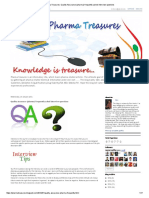 Pharma Treasures - Quality Assurance (Pharma) Frequently Asked Interview Questions