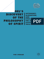 Pini Ifergan Hegels Discovery of The Philosophy of Spirit Autonomy, Alienation, and The Ethical Life The Jena Lectures 1802-1806