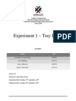 Experiment 1 - Tray Dryer