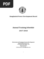 BPDB Annual Training Schedule 2017-2018