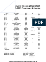 2010-2011 Freshman Basketball Schedule