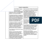 Cuadro Comparativo de Administración Pública Federal y Administración Pública Paraestatal