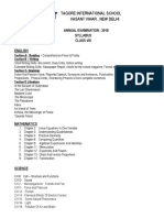 Tagore International School Vasant Vihar, New Delhi: Annual Examination - 2018 Syllabus Class Viii English