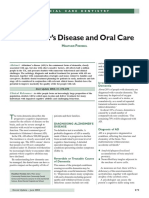 Alzheimer's Disease and Oral Care