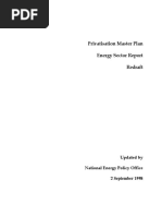 Privatisation Master Plan Energy Sector Report Redraft: Updated by National Energy Policy Office 2 September 1998