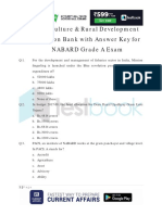 Agriculture & Rural Development Question Bank With Answer Key For NABARD Grade A Exam