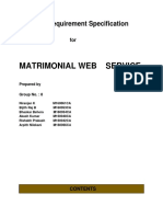 Matrimonial Web Service - SRS