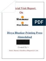 Industrial Visit Report On: Divya Bhaskar Printing Press Ahmedabad