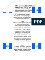 Letra Himno Nacional de Guatemala