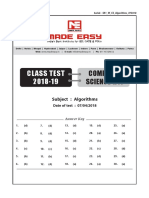 Class Test 2018-19: Computer Science & It