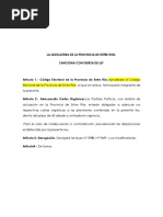 Codigo Electoral Entre Rios - Noticiauno