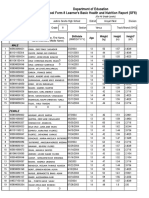 Department of Education School Form 8 Learner's Basic Health and Nutrition Report (SF8)