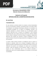 Programa - Metodologia de La Investigacion Educativa. Sanjurjo-Porta