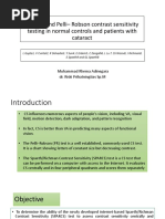 SPARCS and Pelli - Robson Contrast Sensitivity Testing in Normal Controls and Patients With Cataract