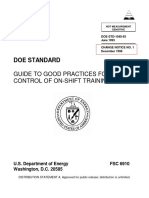 Doe Standard: Guide To Good Practices For Control of On-Shift Training