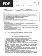 6° Año - Lenguaje - Evaluación Unidad 1