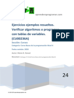 CU00236A Ejercicios Resueltos Verificar Algoritmos Con Tablas de Variables