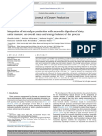 Integration of Microalgae Production With Anaerobic Digestion of Dairy Cattle Manure - An Overall Mass and Energy Balance of The Process