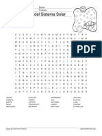 Sopa de Letras Sistema Solar PDF